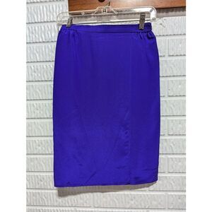 Diane Von Furstenberg Women's Purple Solid Faux Wrap Straight Skirt Size 4